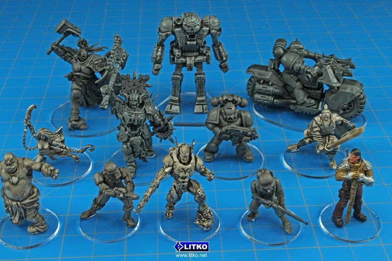 LITKO Clear Round Miniature Bases | 1.5mm Thick | Circular Figure Stands for Wargaming Boardgaming and Collectible Figures (32mm Clear Round Bases - 25 Pack) - Image 4